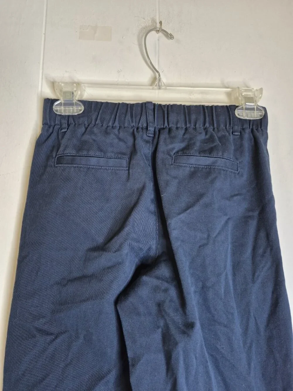 Lands End Navy Blue Casual School Uniform Pants Youth Boys Size 12 Pull-On